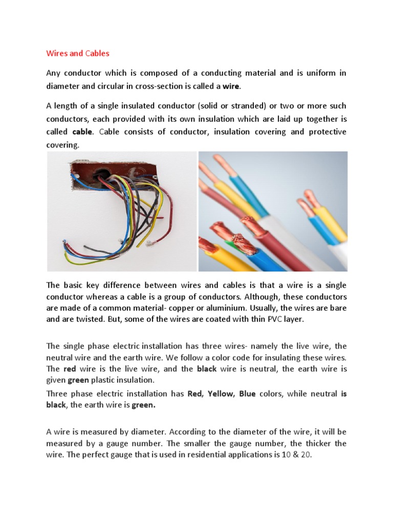 Understanding Electrical Wires and Cables | PDF | Electrical Wiring | Wire