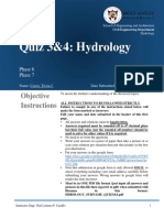 Quiz 3&4: Hydrology: Objective Instructions