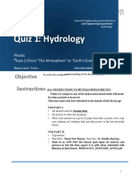 Quiz 1: Hydrology: Instructions Objective