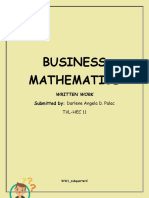 Business Mathematics: Submitted By: Darlene Angela D. Palac