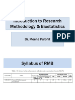 Introduction To Research Methodology & Biostatistics: Dr. Meena Purohit