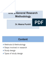 Unit 1-General Research Methodology: Dr. Meena Purohit