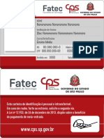 Carteirinha Estudante Fatec