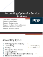 Accounting Cycle of A Service Business