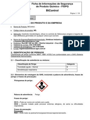 PANZER MAX 750 WG, PDF, Primeiros socorros