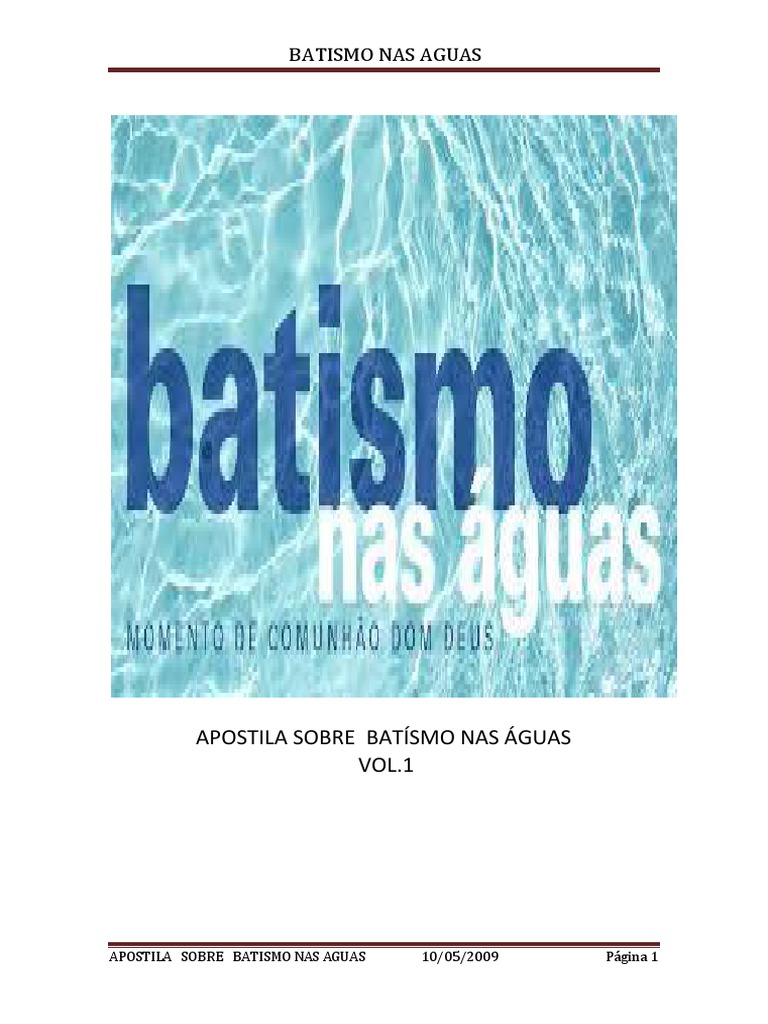 Apostila Sobre o Batismo Nas Aguas - Volume 1 | PDF