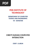 Peri Institute of Technology: Department of Computer Science and Engineering Vii - Semester