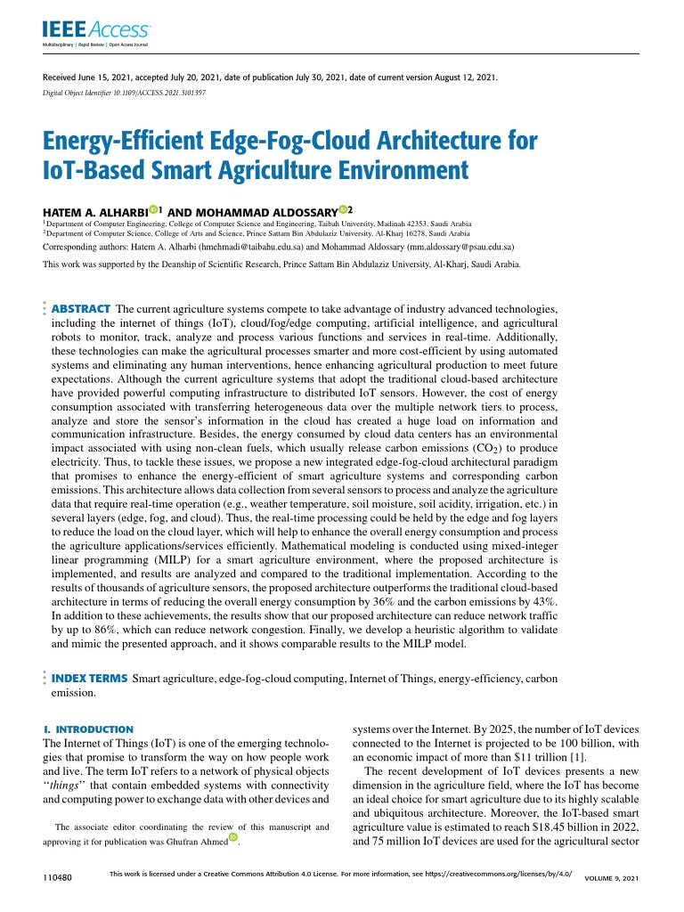 Energy Efficient Edge Fog Cloud Architecture For Iot Based Smart