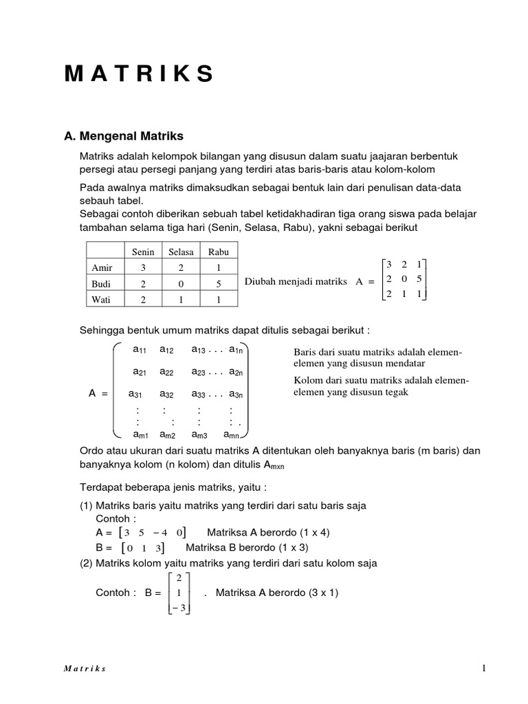 Mengenal Matriks Pdf