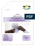 Expose Sur Le Cout Du Credit - Droit