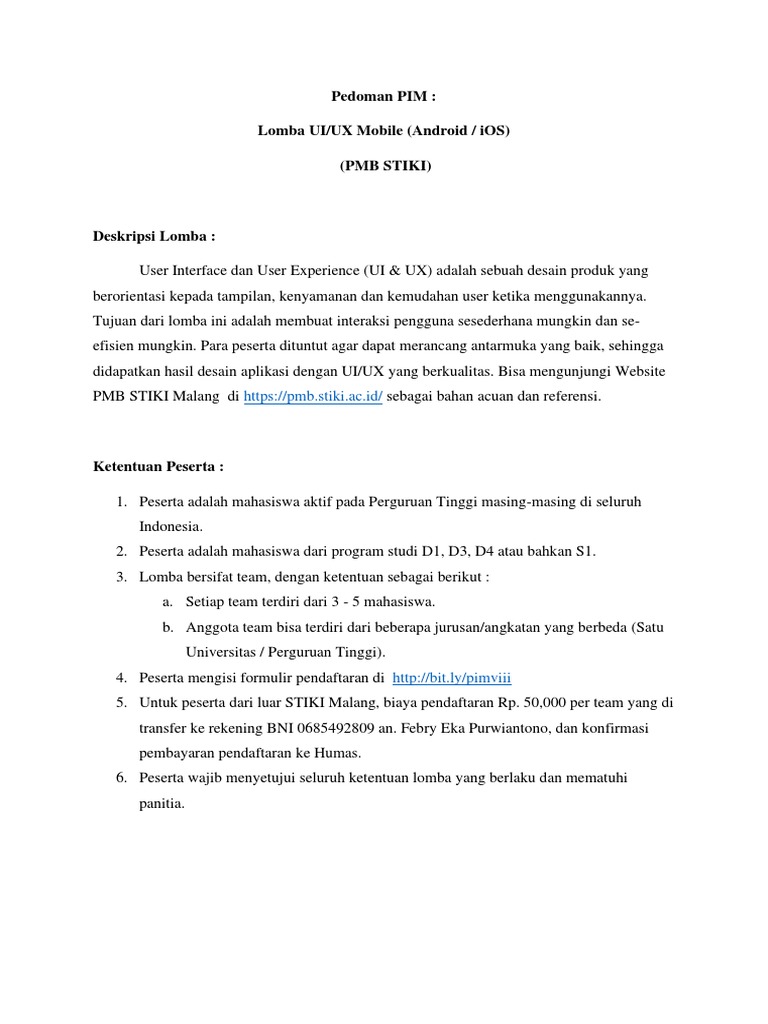 Lomba UI/UX Mobile STIKI Malang | PDF