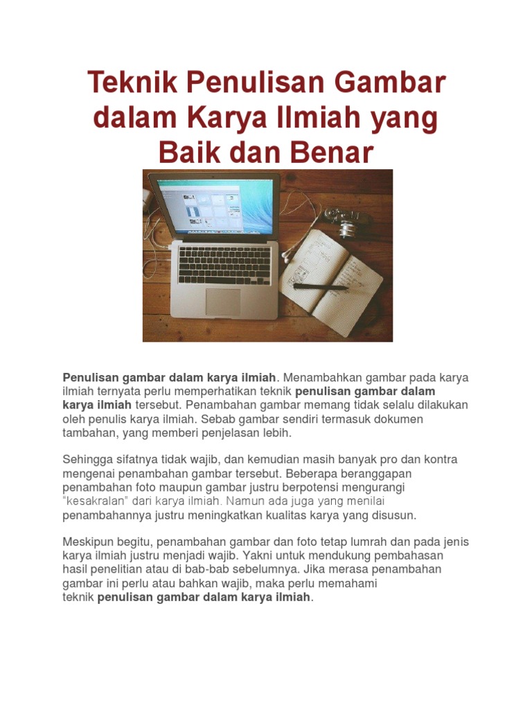 Teknik Penulisan Gambar Dalam Karya Ilmiah Yang Baik Dan Benar | PDF