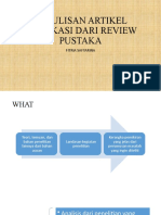 Penulisan Artikel Publikasi Dari Review Pustaka - Dr Fitria