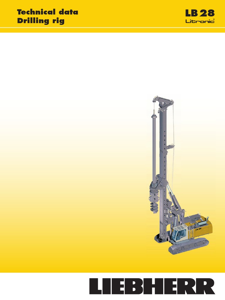 Liebherr LB 28 Rotary Drilling Rig Technical Data Sheet Specifications English 10351286 PDF