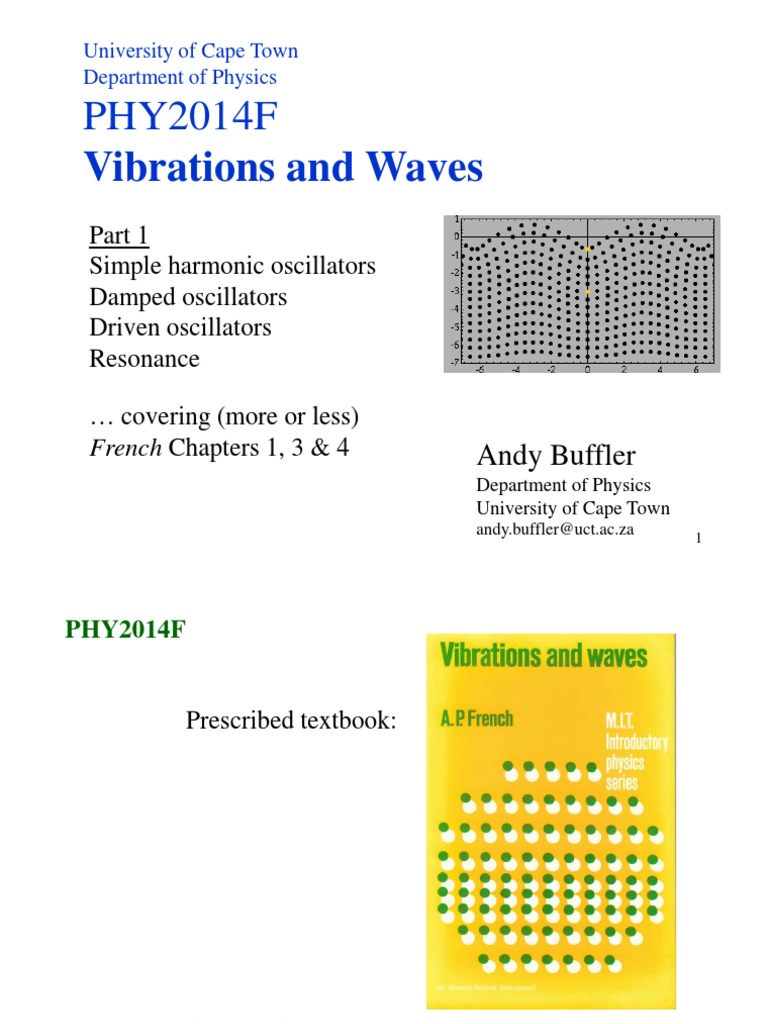 Vibrations and Waves Course Notes | PDF | Sine | Trigonometric Functions