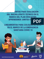 4.4. Lineamientos Para La Evaluación Del Bach. Tecnico en El Marco Del Plan Educativo Juntos Aprendemos en Casa