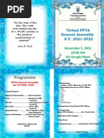 Virtual FPTA General Assembly S.Y. 2021-2022: November 5, 2021 10:00 AM Via Google Meet