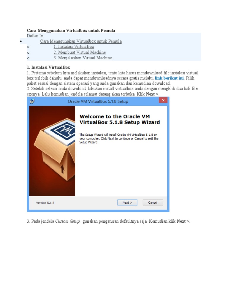 Cara Menggunakan Virtualbox | PDF