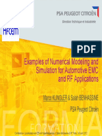 Examples of Modeling and Simulation For Automotive Emc and RF