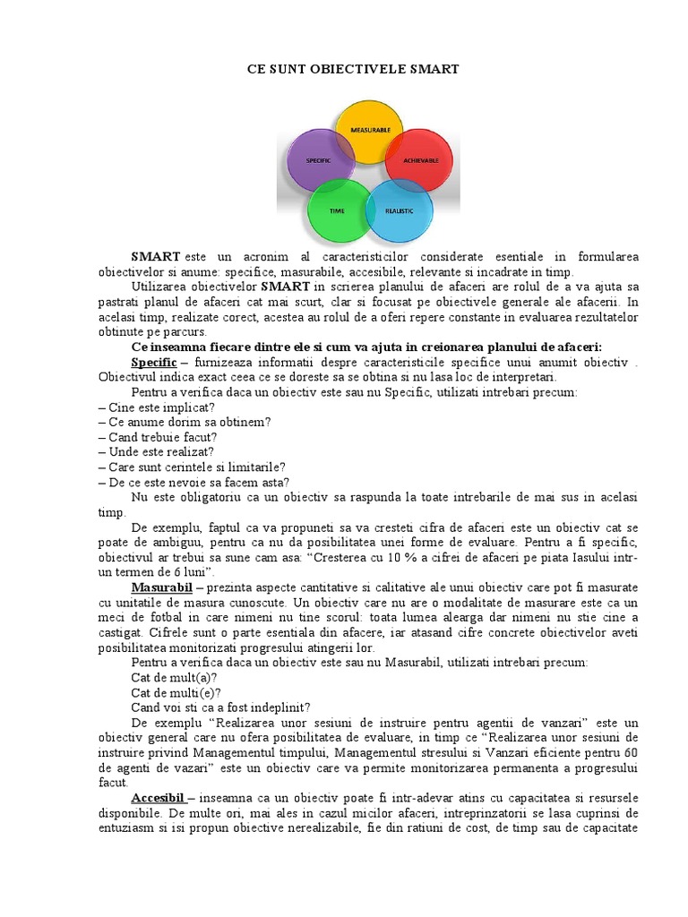 Obiective SMART | PDF