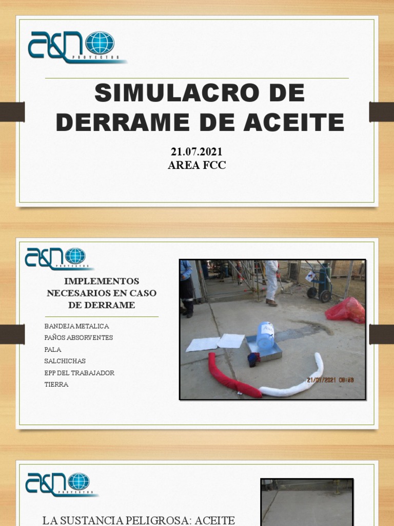 Simulacro de Control de Derrame de Aceite | PDF