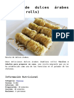 Receta de Dulces Árabes (Baklava Rolls) (Artículo) Autor Comidas Chilenas