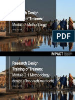 Research Design Training of Trainers: Module 2 Methodology: Webex, May 2020