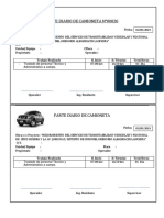 Parte Diario de Camioneta Modelo