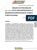 A Contribuição Da Psicanálise Na Tratativa Psicopedagógica e Neuropscicopedagógica Clínica e Institucional 1 1