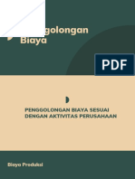 Penggolongan Biaya