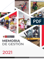 Memoria de Gestión (Noviembre 2020 - Julio 2021) Ministerio de Vivienda