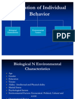 Biological Characteristic Environmental Factors Org. & Individual Factors