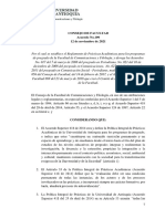 ACUERDO 109 de 2021 - Reglamento de Prácticas Académicas de La Facultad