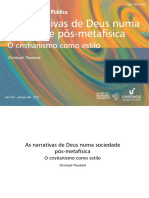 Livro As Narrativas de Deus Numa Sociedade Pós Metafisica o Cristianismo