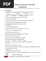 SSLC MODEL QUESTION-2019-2020 Chemistry: 1 Mark Questions