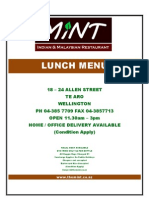 The Mint Lunch Menu