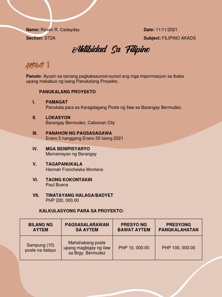 Panukalang Proyekto | PDF