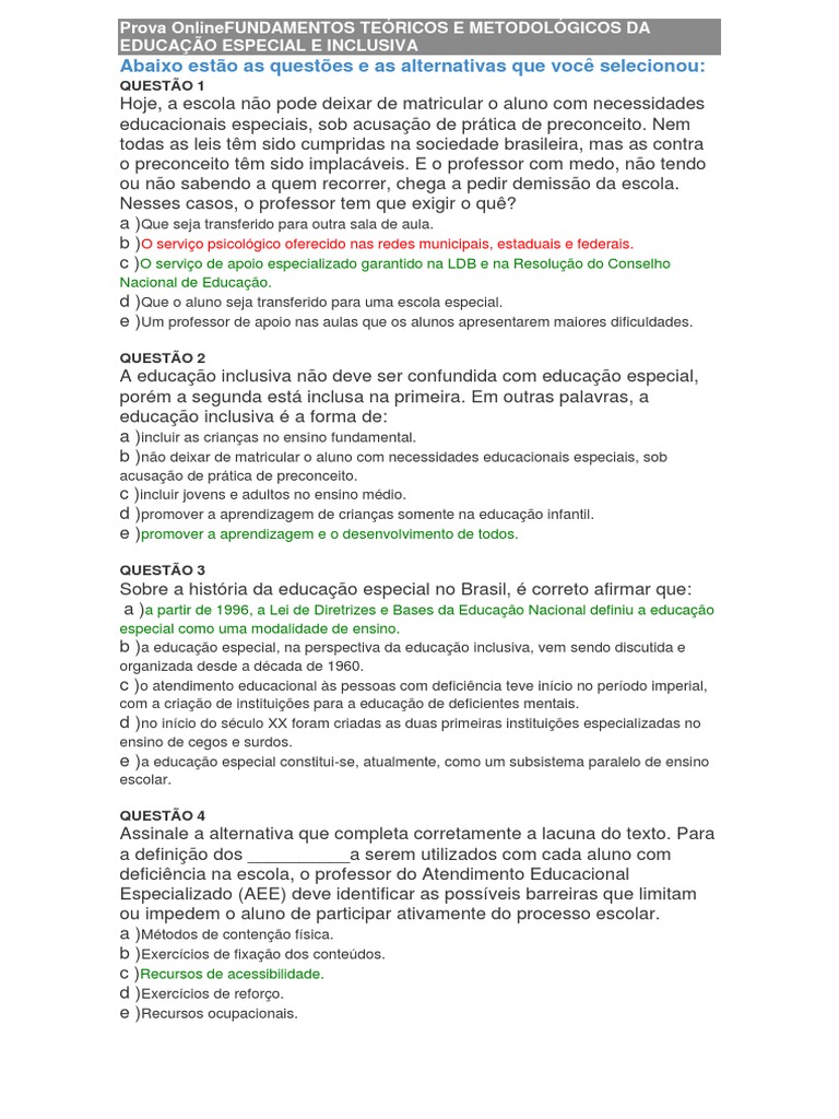 Fundamentos da Educação Inclusiva | PDF | Educação Especial | Inclusão ...