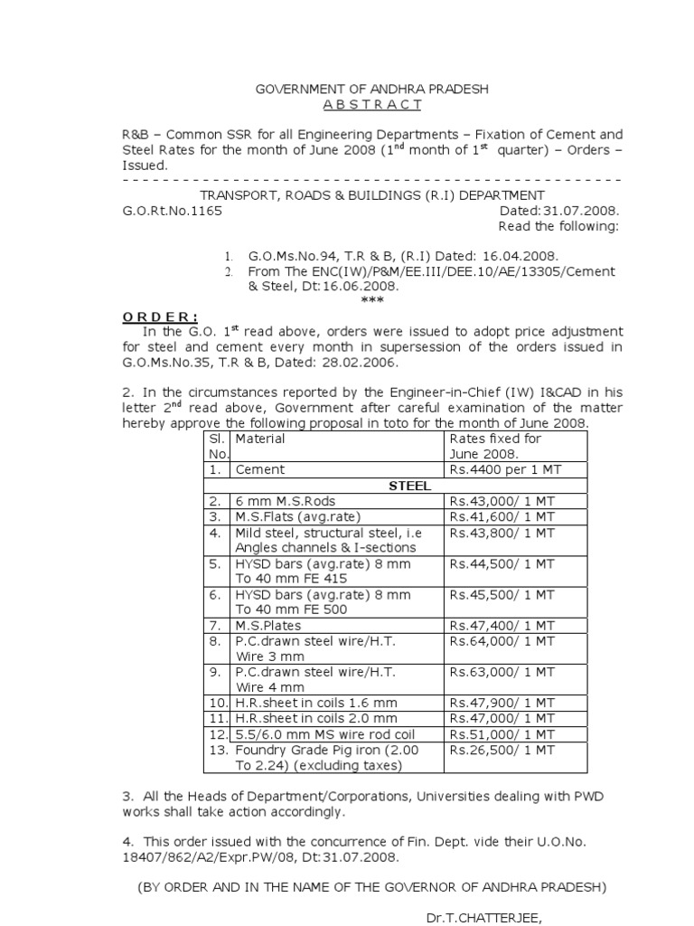 June 2008 Steel & Cement Rates | PDF | Structural Engineering ...