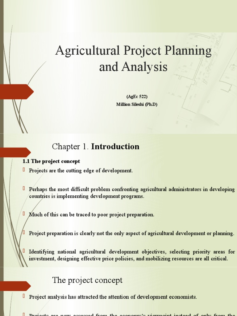 Project Planning in Agriculture | PDF | Feasibility Study | Economics