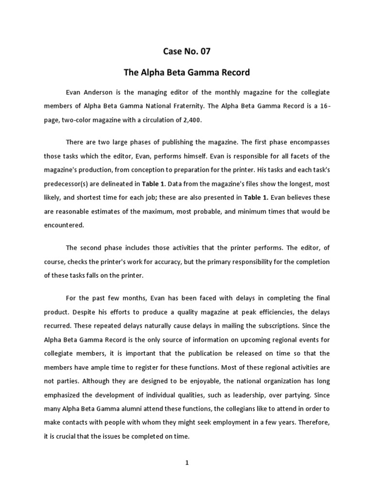 Case No. 07 The Alpha Beta Gamma Record | PDF | Photograph | Printer ...