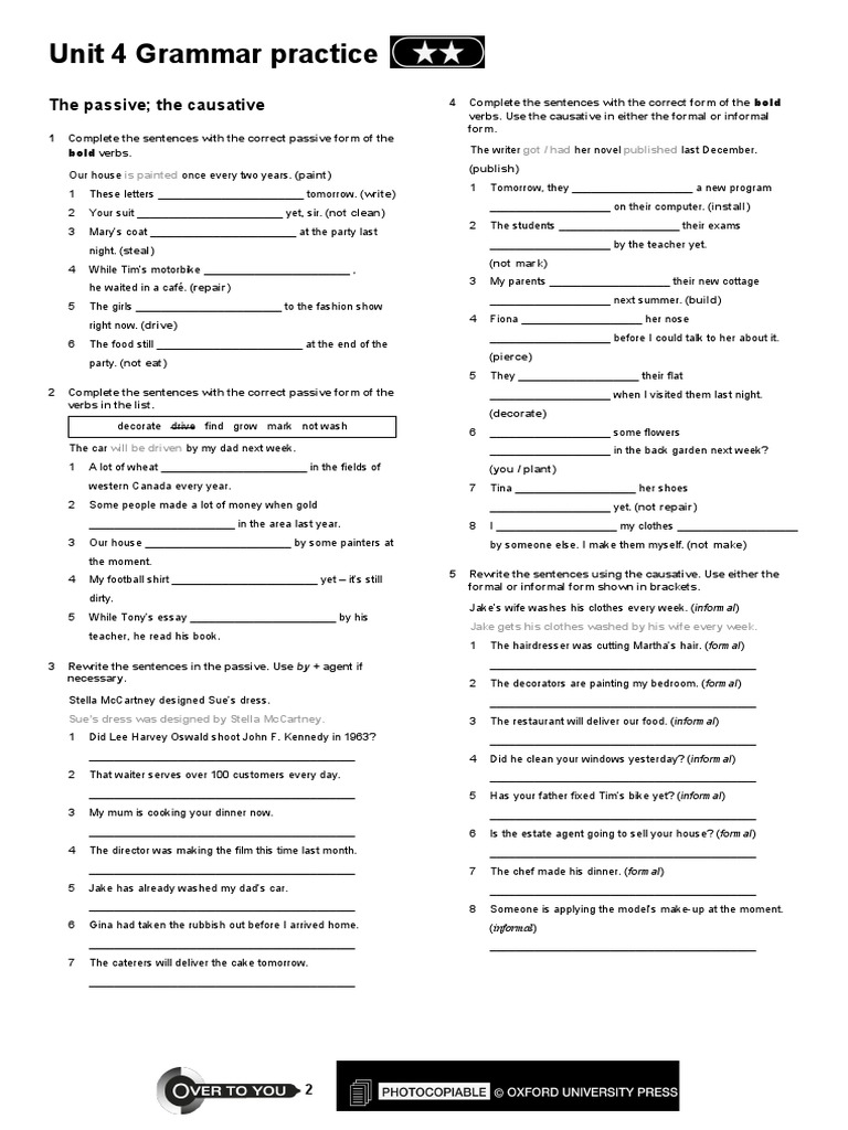 Grammar Unit 4 2star Pdf