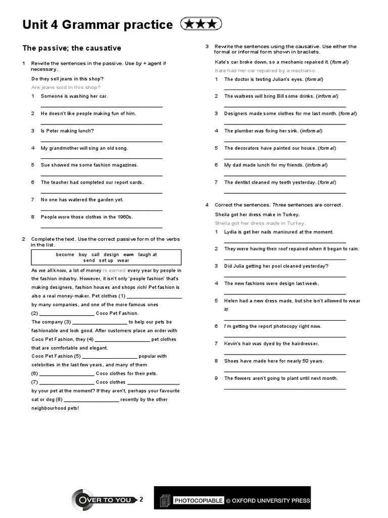 Grammar Unit 4 3star Pdf