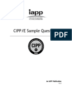 CIPP/E Sample Questions: An IAPP Publication