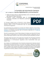 Comunicado Comisión de Autorización Sanitaria