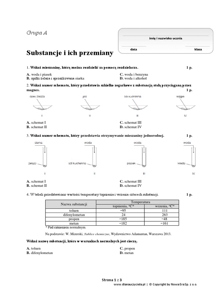 Wskaż Numer Schematu Który Przedstawia Otrzymywanie Mieszaniny Jednorodnej