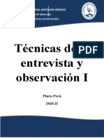 Técnicas de La Entrevista y Observación I