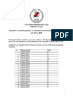 Universiteti I Prishtinës Fakulteti Juridik Rezultatet e Provimit Nga Lënda "E Drejta e Unionit Evropian" Të Mbajtur Më Datë 6 Tetor 2021