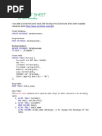 SQL Cheat Sheet:: - by Yash Shirodkar