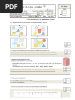 Ficha de  Diagnóstico de Matemática 6ºAno 2010-2011